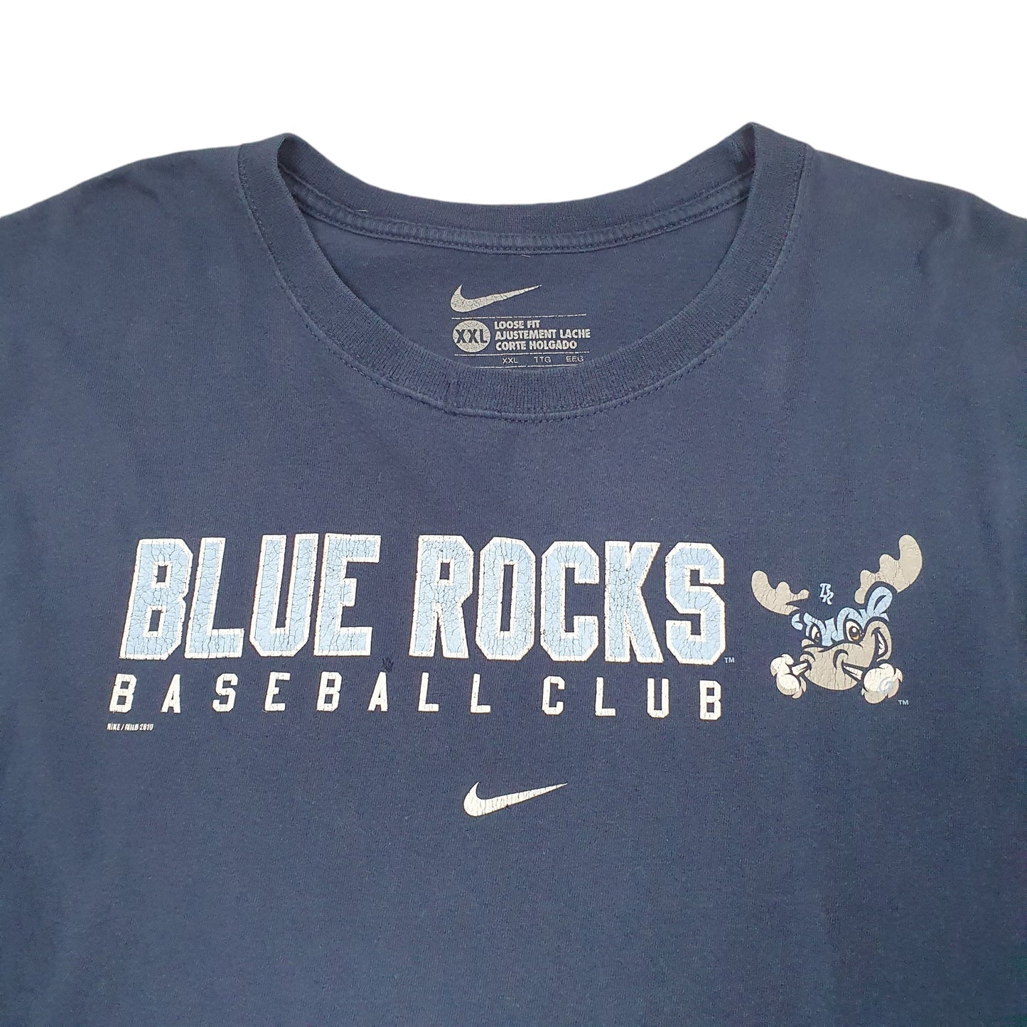 Mens Navy Nike Wilmington Blue Rocks Baseball Club USA Short Sleeve T Shirt