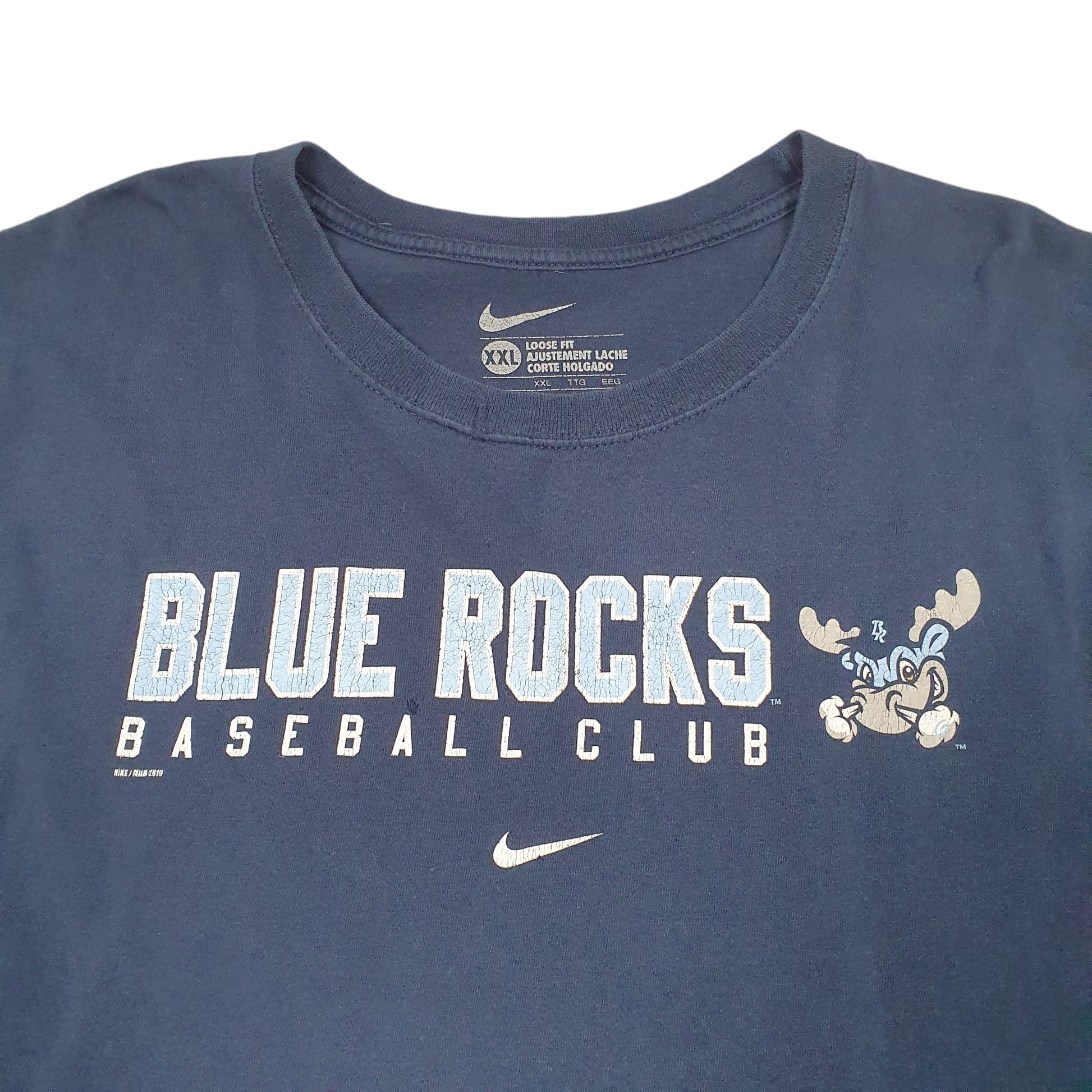 Mens Navy Nike Wilmington Blue Rocks Baseball Club USA Short Sleeve T Shirt
