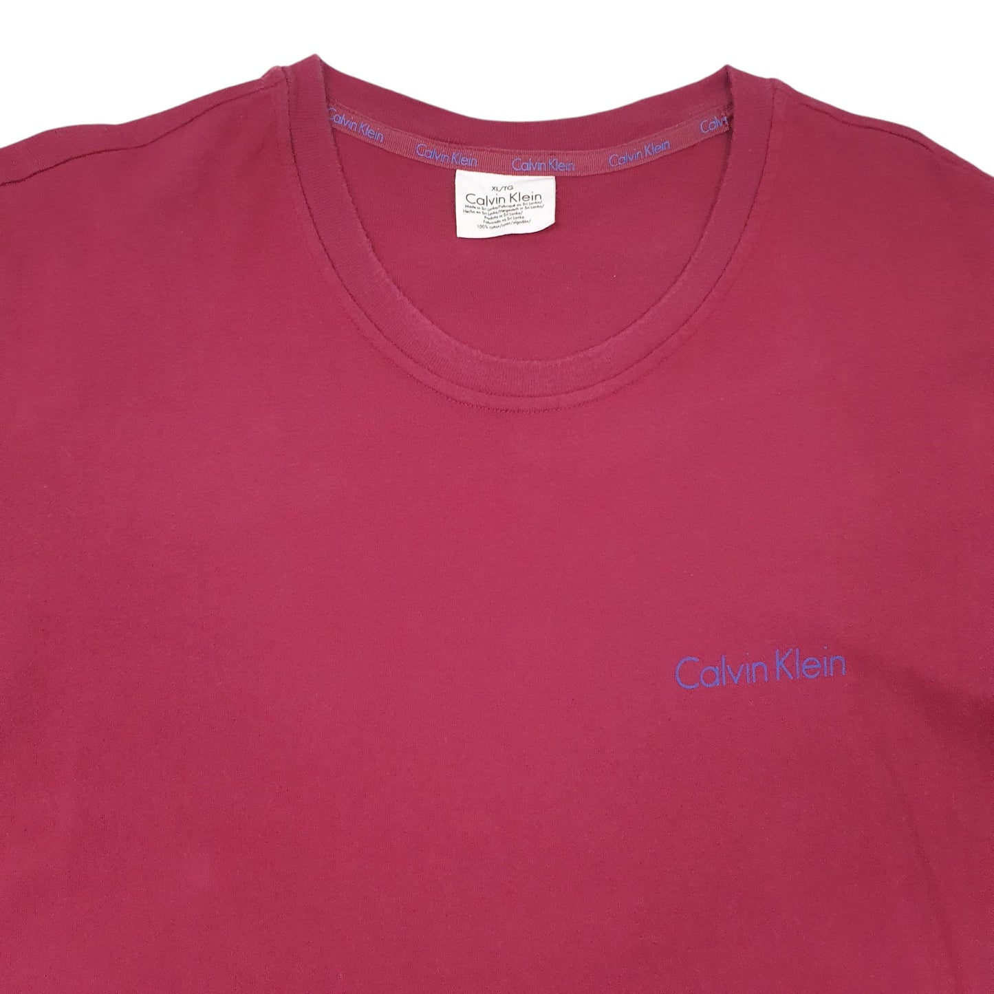 Mens Burgundy Calvin Klein  Short Sleeve T Shirt