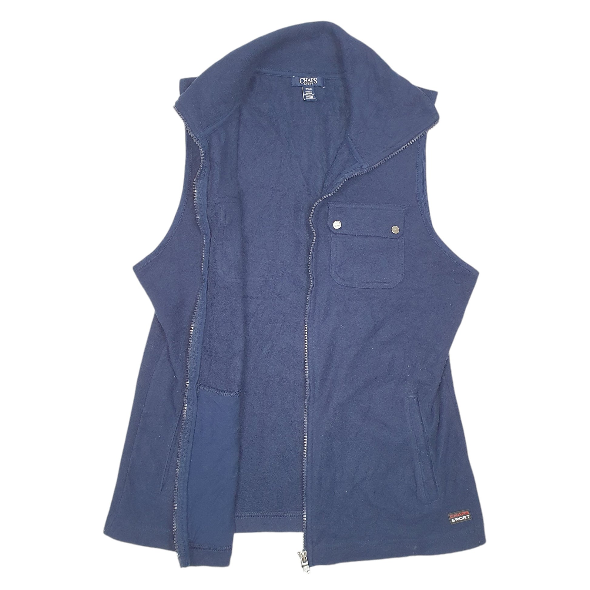 Womens Navy Chaps Sport Gilet Vest Bodywarmer Full Zip Jumper