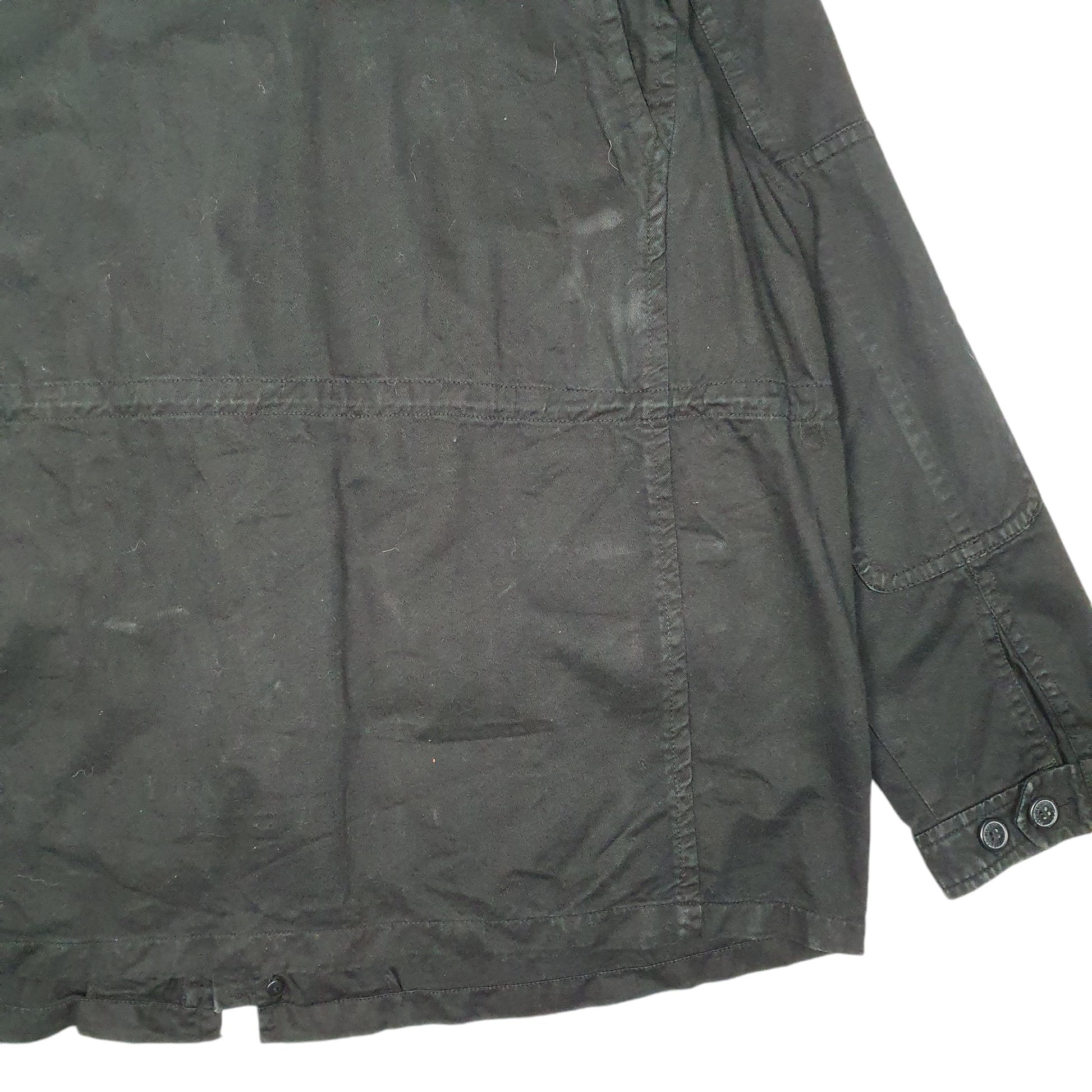 Mens Black Levis Military Smock Para  Coat