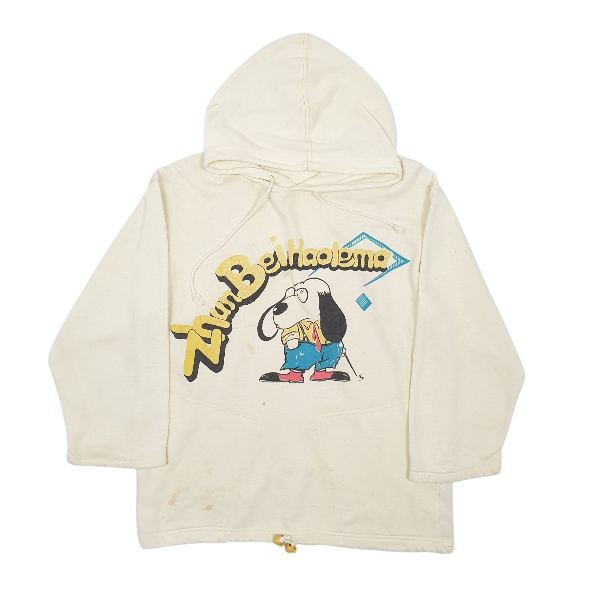 Mens Cream Unbranded Vintage Full Zip Jumper