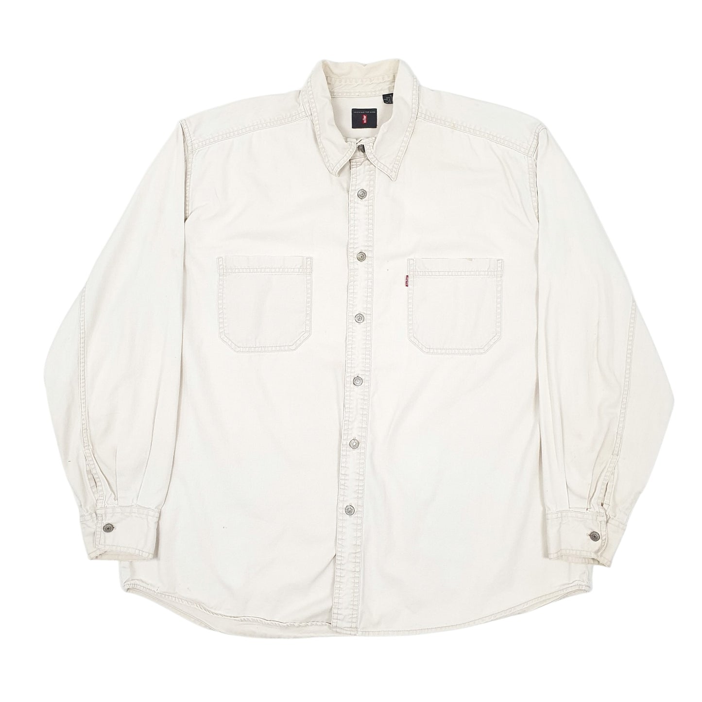 Mens Cream Levis  Long Sleeve Shirt
