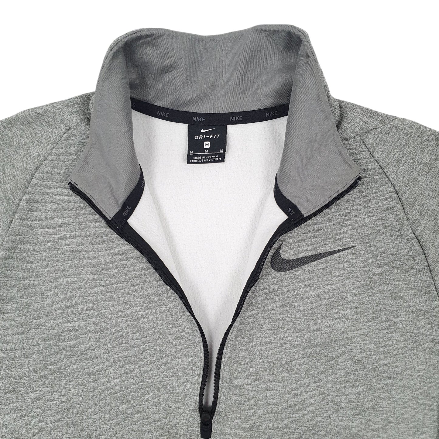 Mens Grey Nike Dri Fit Activewear Quarter Zip Jumper