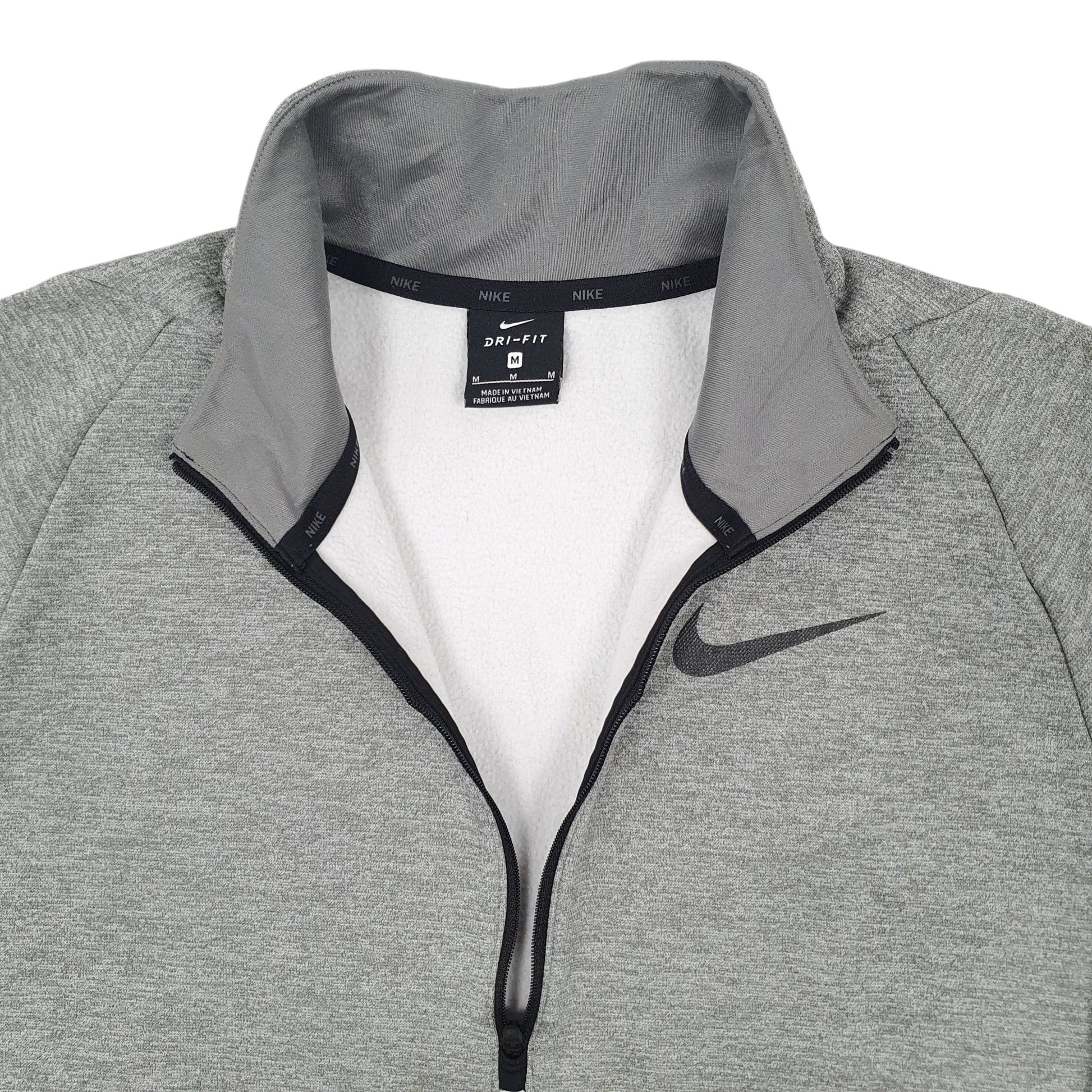 Mens Grey Nike Dri Fit Activewear Quarter Zip Jumper