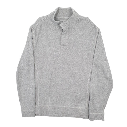 Mens Grey Fat Face Button Up Quarter Zip Jumper