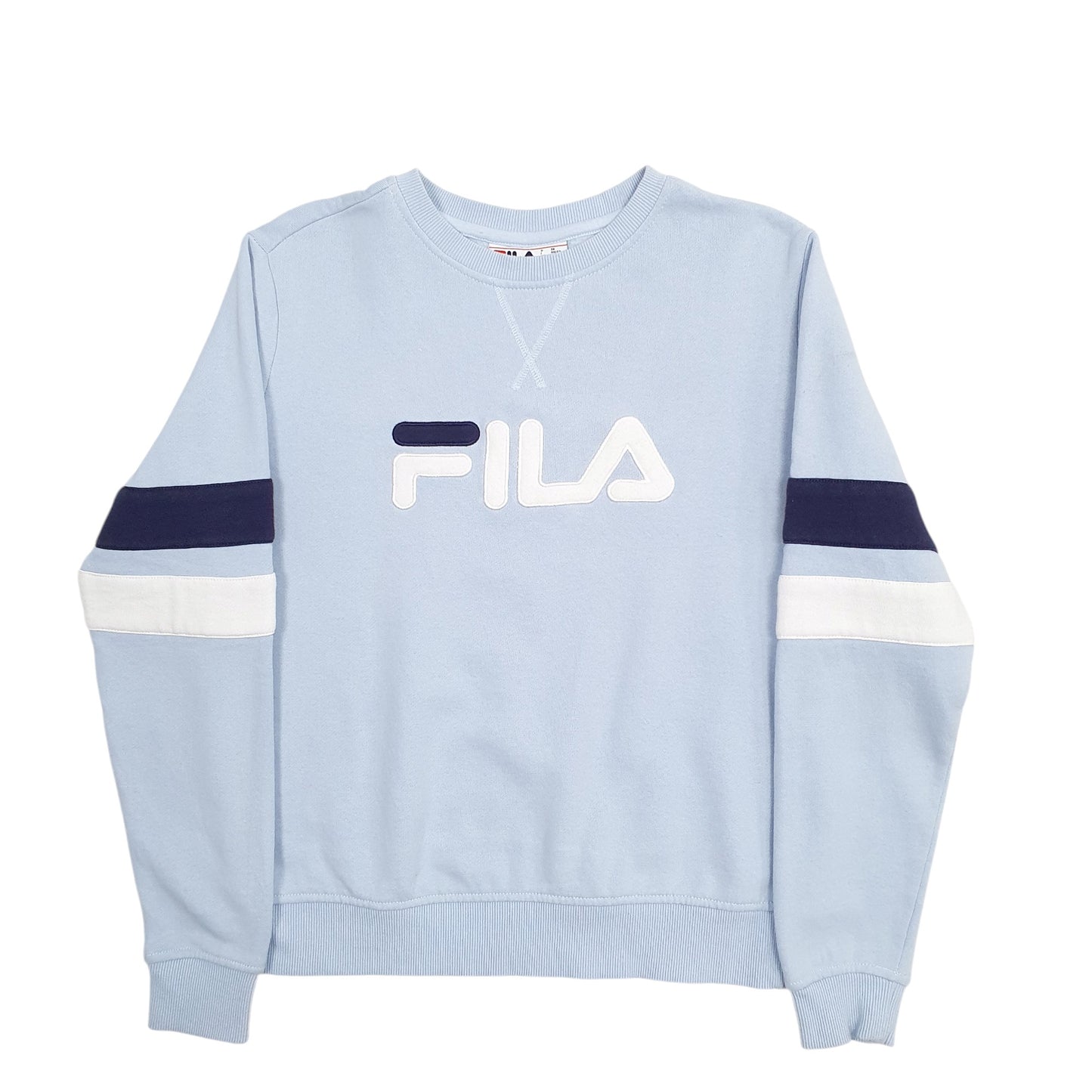 Mens Blue Fila Spellout Crewneck Jumper