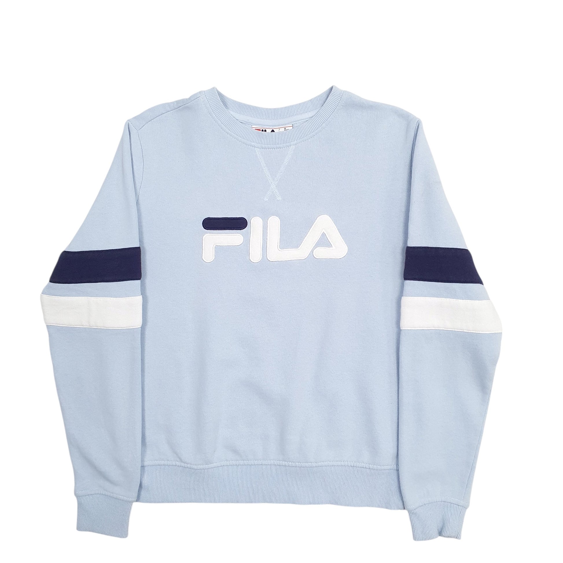 Mens Blue Fila Spellout Crewneck Jumper