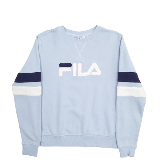 Mens Blue Fila Spellout Crewneck Jumper