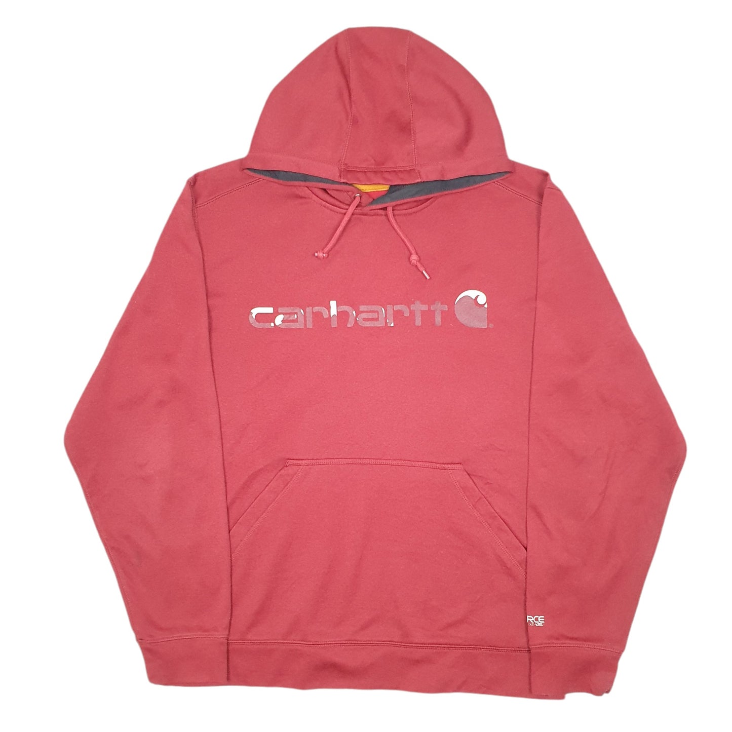 Mens Burgundy Carhartt Active Workwear Spellout Hoodie Jumper