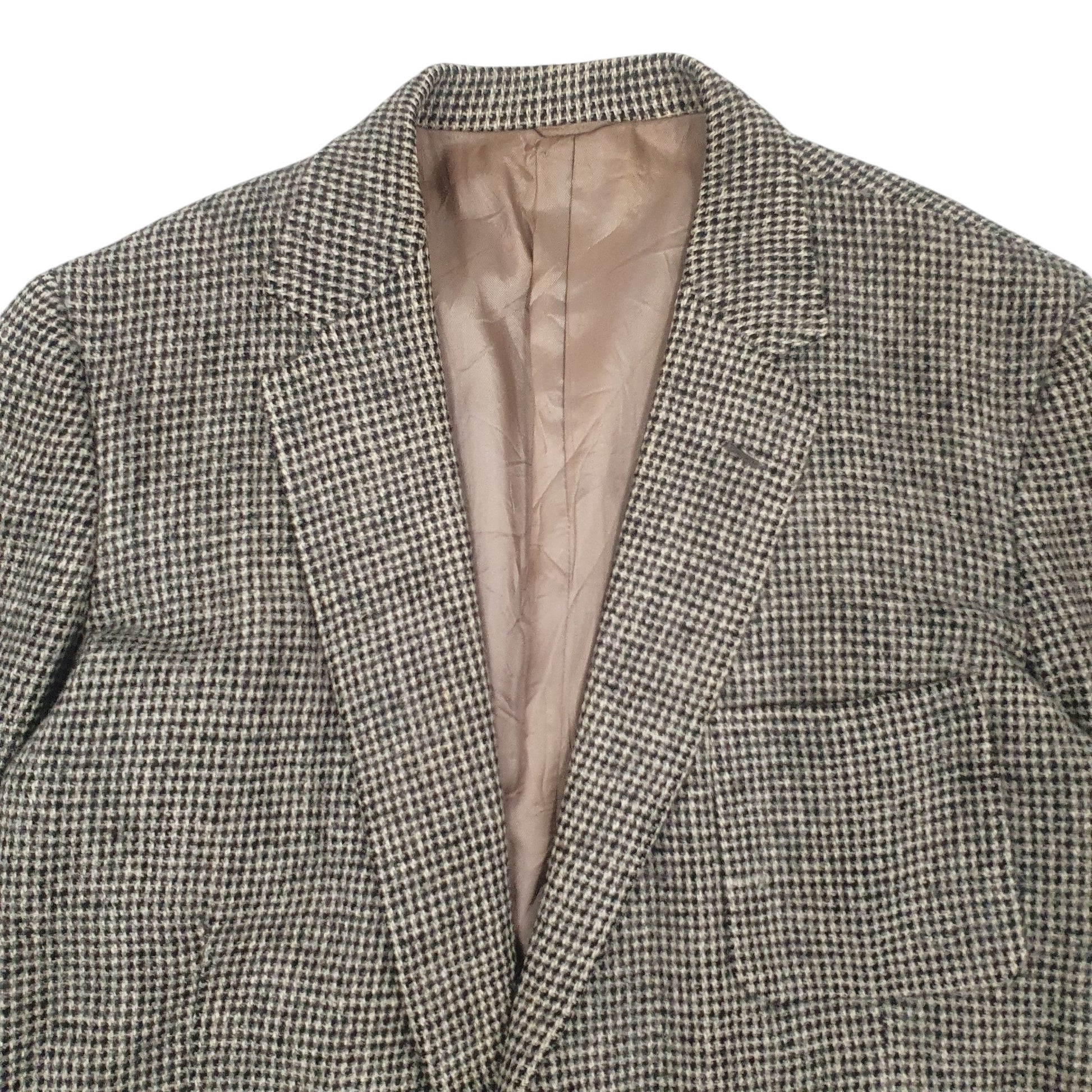 Mens Grey Harris Tweed Made In England Vintage  Coat