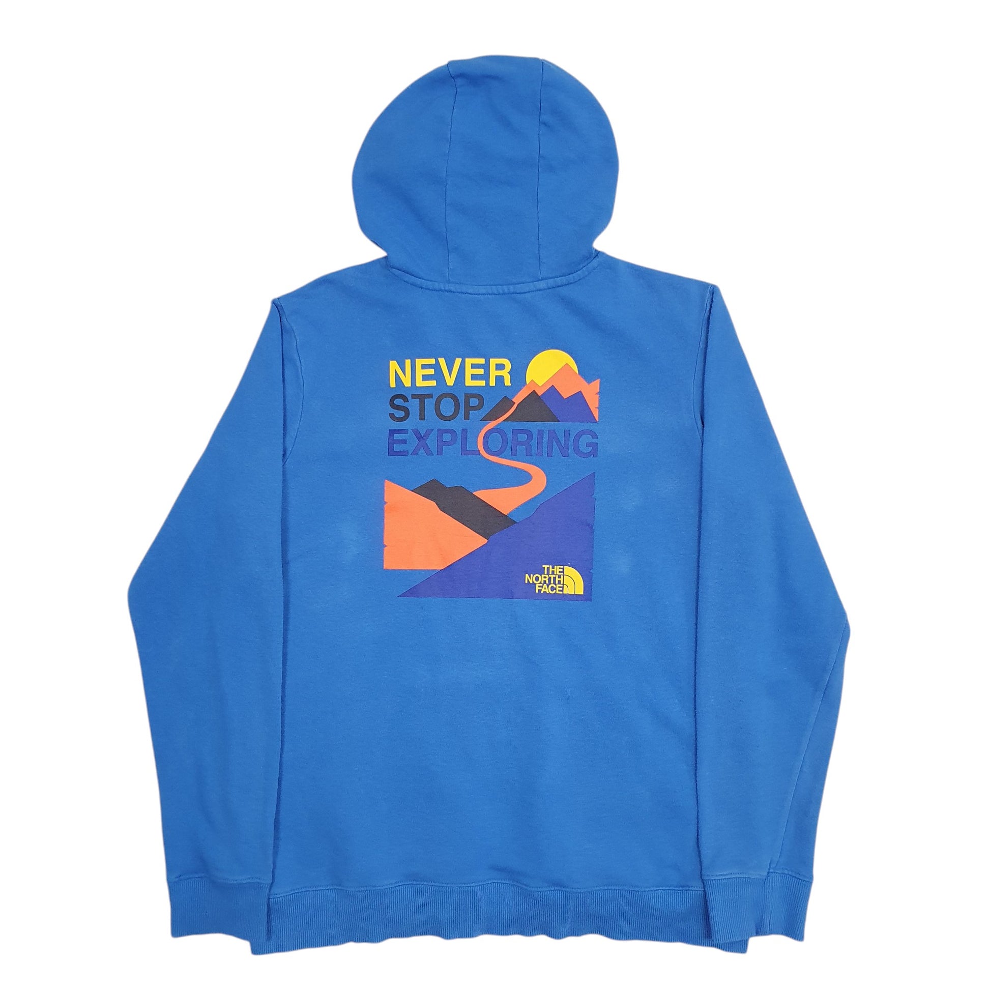 Womens Blue The North Face Never Stop Exploring Backprint Hoodie Jumper