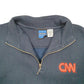 Mens Navy Turner Vintage CNN Network News USA Sweat Quarter Zip Jumper