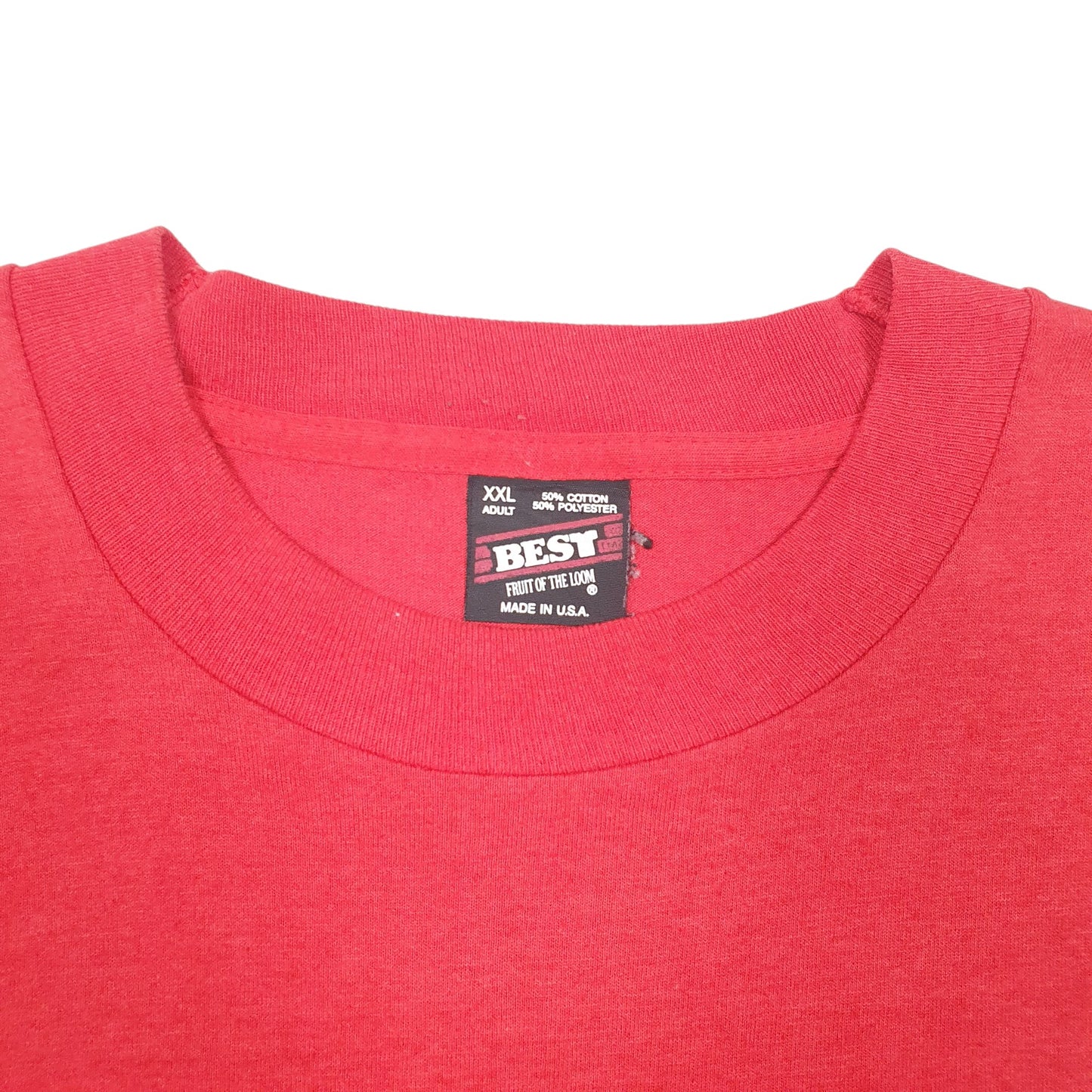 Mens Pink Fruit Of The Loom Single Stitch Vintage 90s Made In USA Praying Time Short Sleeve T Shirt