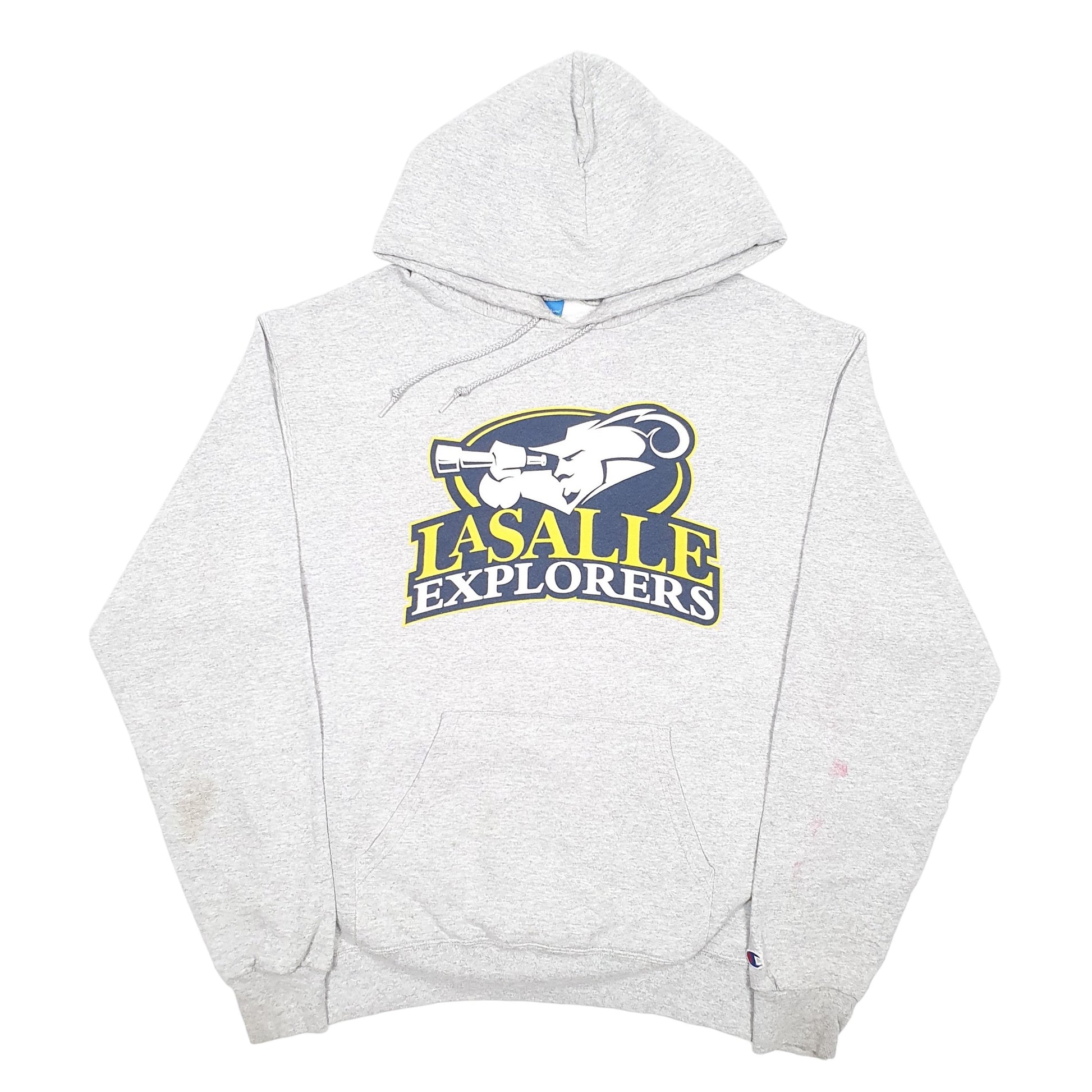 Mens Grey Champion Lasalle Explorers Basketball USA Hoodie Jumper