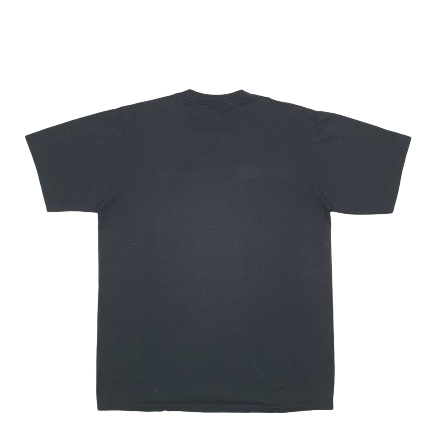 Mens Black Jerzees Single Stitch Vintage 90s Made In USA Eukanuba Dogs Short Sleeve T Shirt