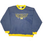 Mens Navy Lee Vintage 90s Sport Michigan Wolverines Spellout USA Football Crewneck Jumper
