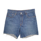 Mens Blue Levis Distressed Denim Shorts