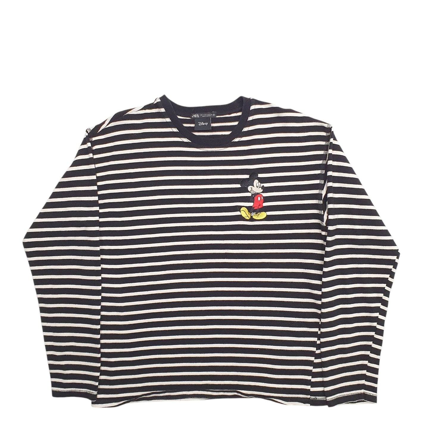 Womens Black Zara Mickey Mouse Disney Crewneck Jumper