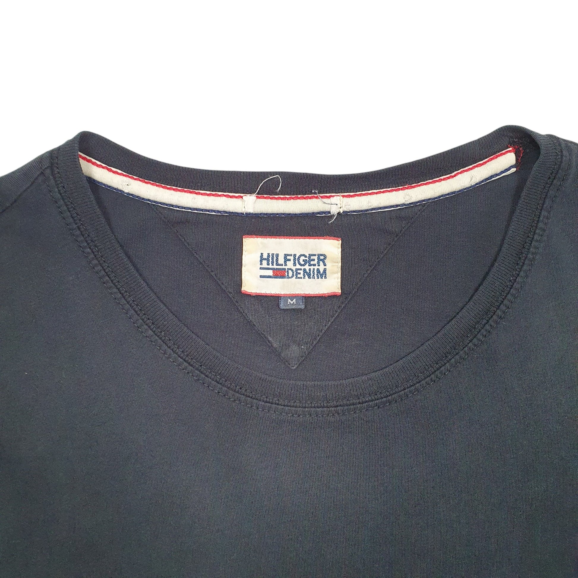 Mens Black Tommy Hilfiger Slim Fit Denim Short Sleeve T Shirt