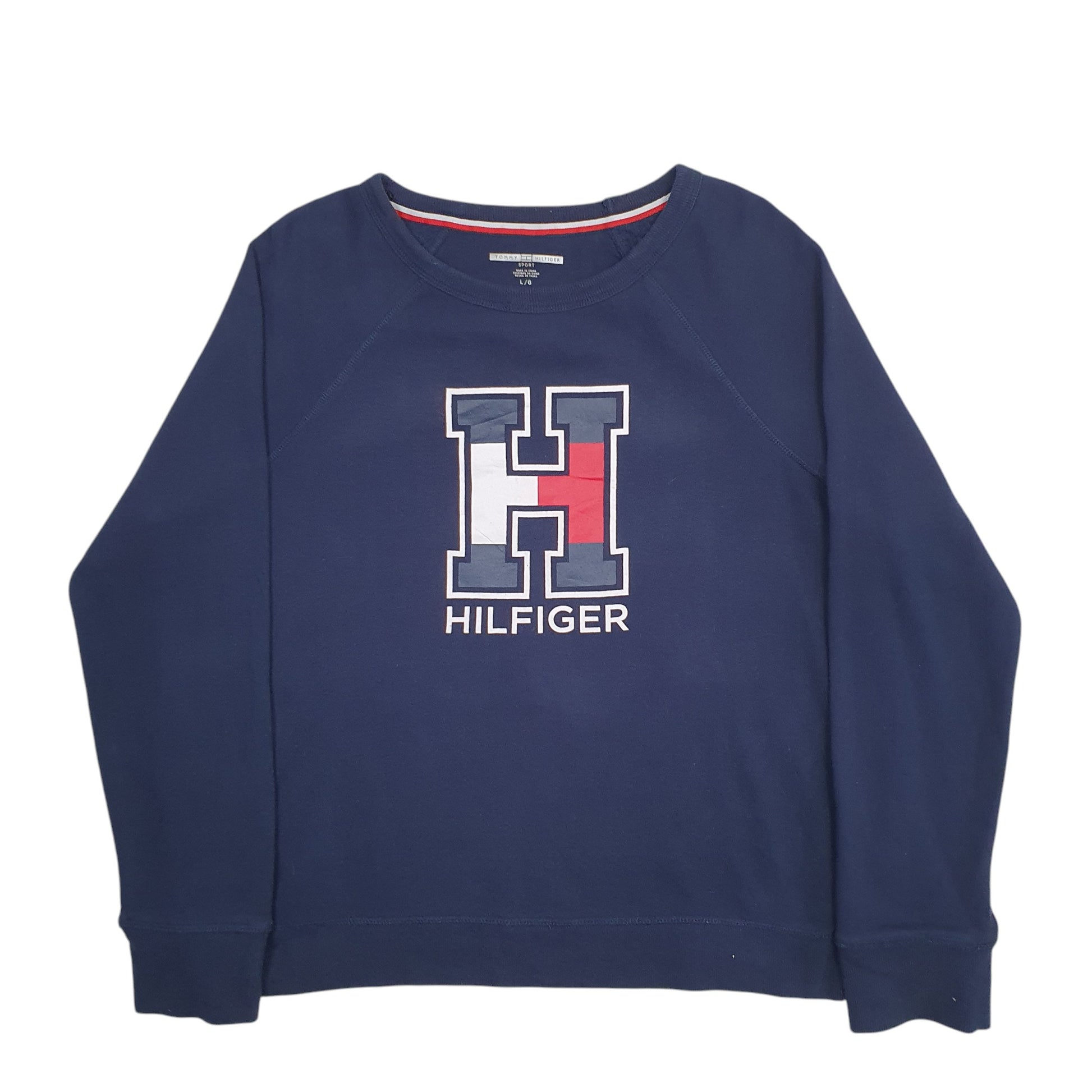 Womens Navy Tommy Hilfiger Spellout Crewneck Jumper