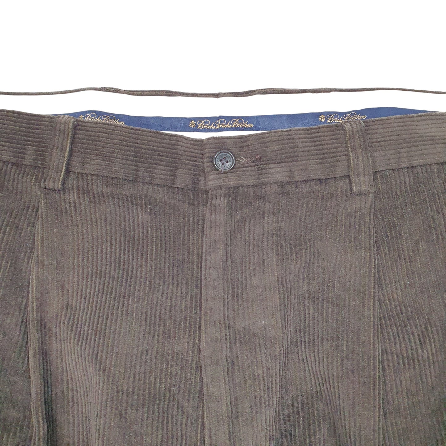 Mens Brown Brooks Brothers Double Pleated Cords Corduroy Trousers
