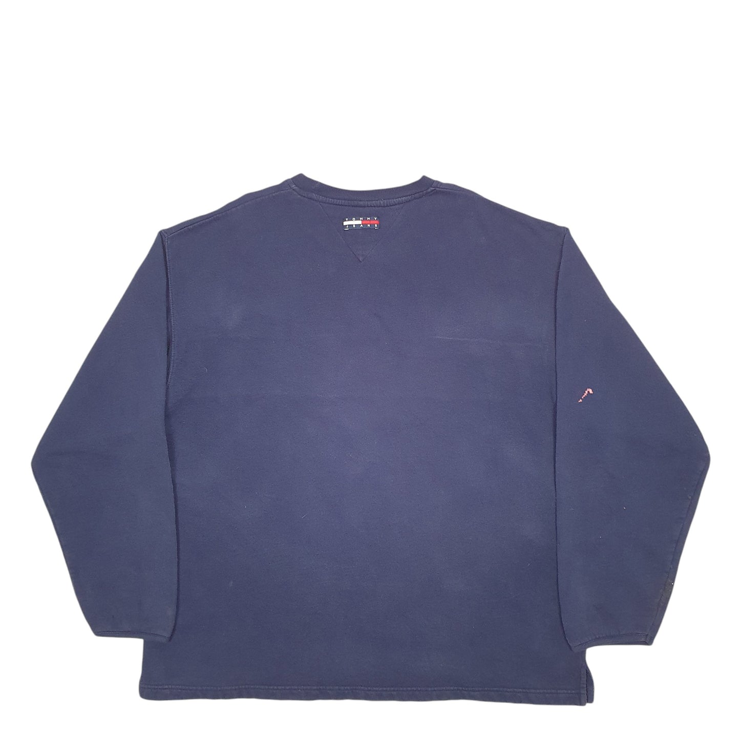 Mens Navy Tommy Hilfiger Spellout Crewneck Jumper
