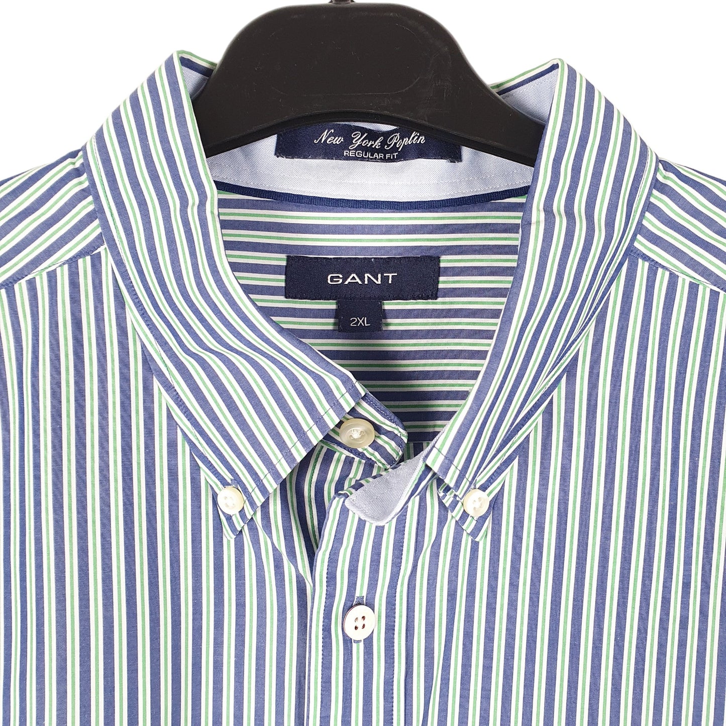 Mens Blue Gant New York Poplin Long Sleeve Shirt