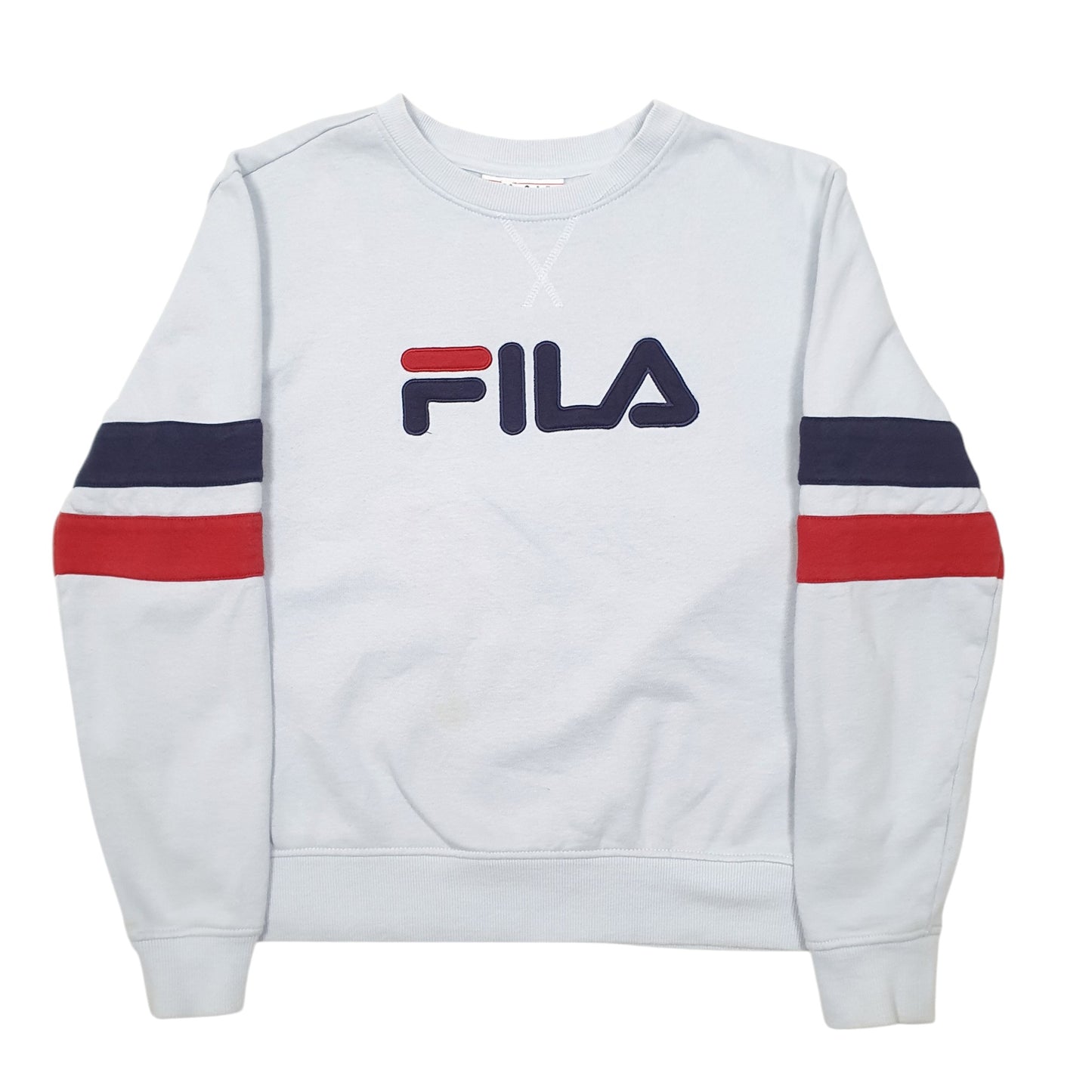 Womens Blue Fila Spellout Crewneck Jumper
