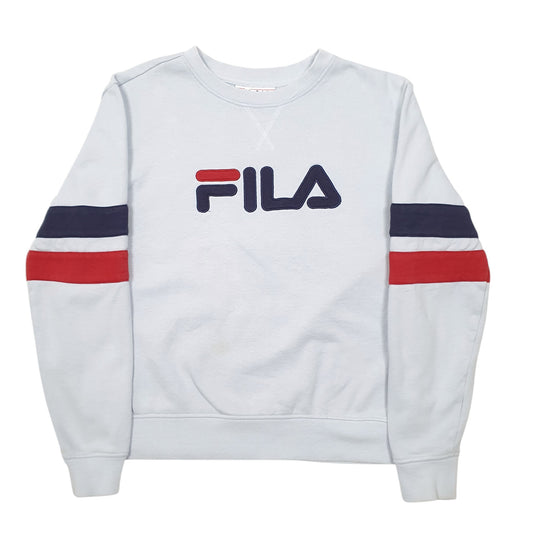 Womens Blue Fila Spellout Crewneck Jumper