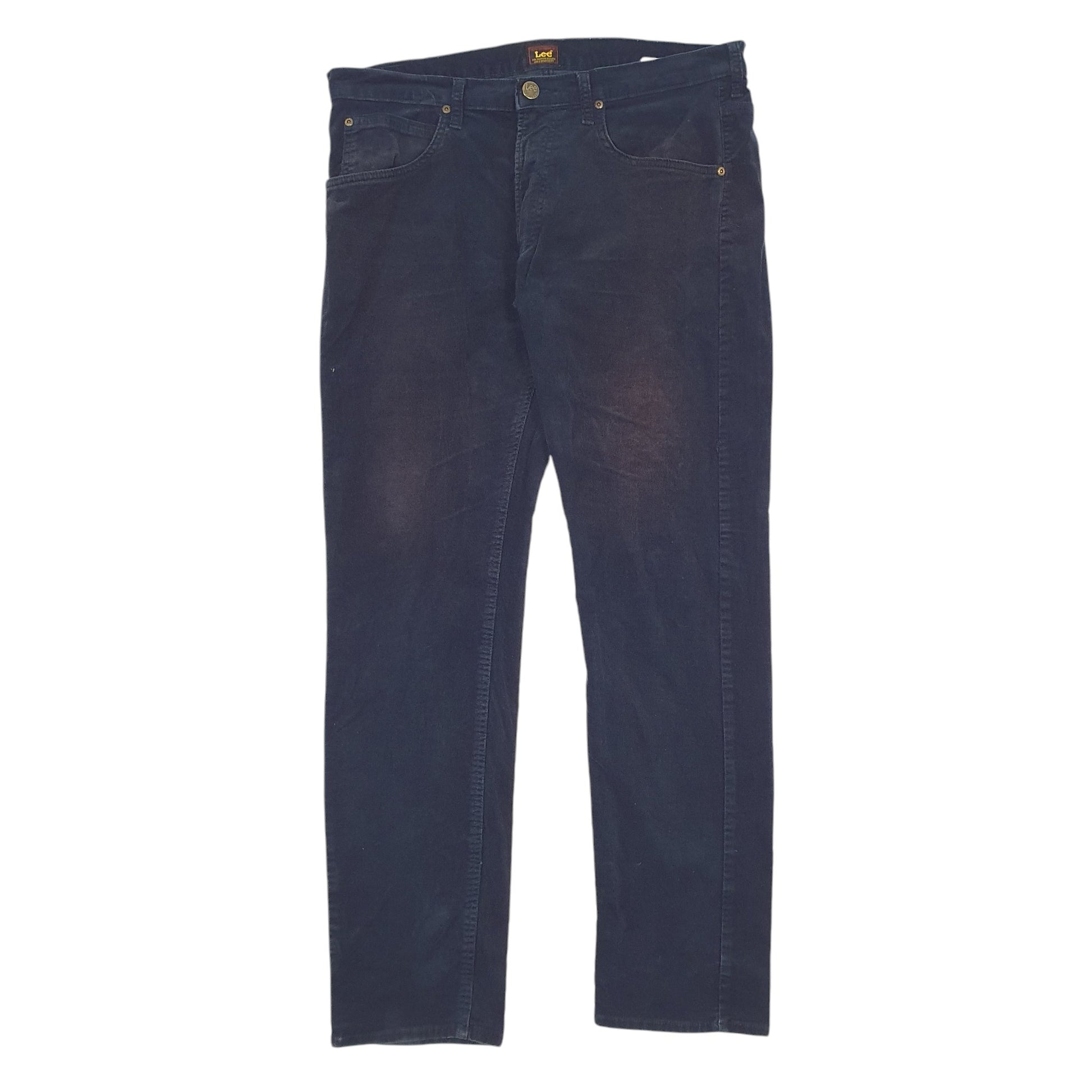 Mens Navy Lee  Corduroy Trousers