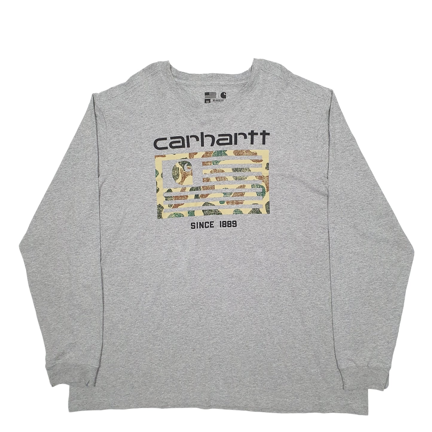 Mens Grey Carhartt  Long Sleeve T Shirt