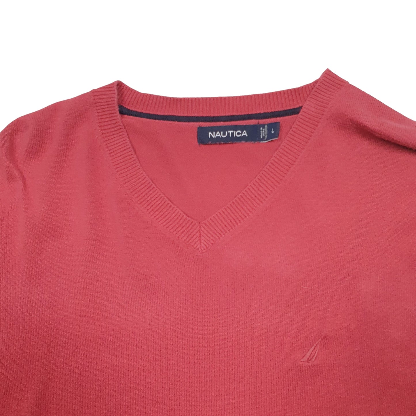 Mens Pink Nautica Knit Crewneck Jumper