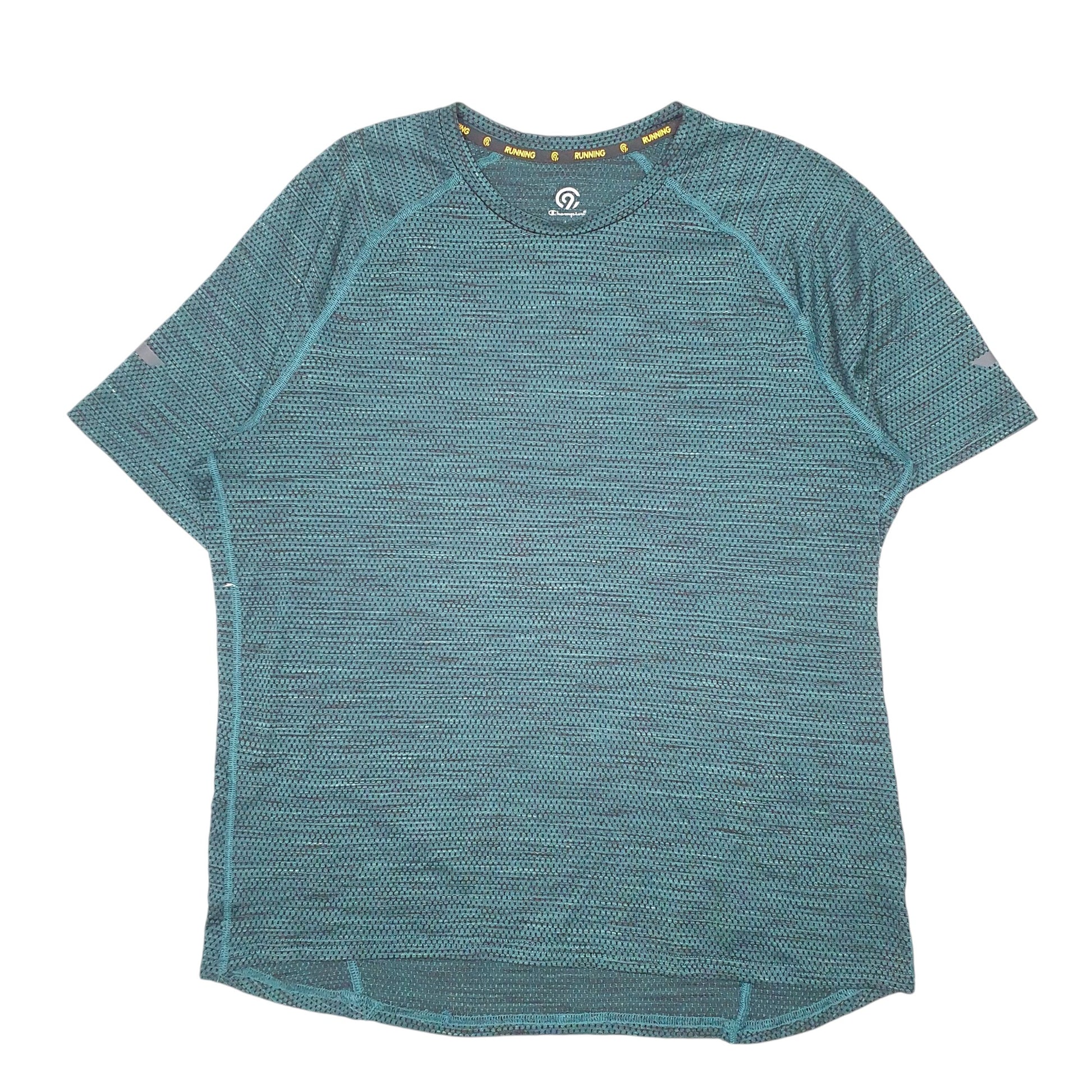 Mens Green Champion Running Active Workout Gym Short Sleeve T Shirt