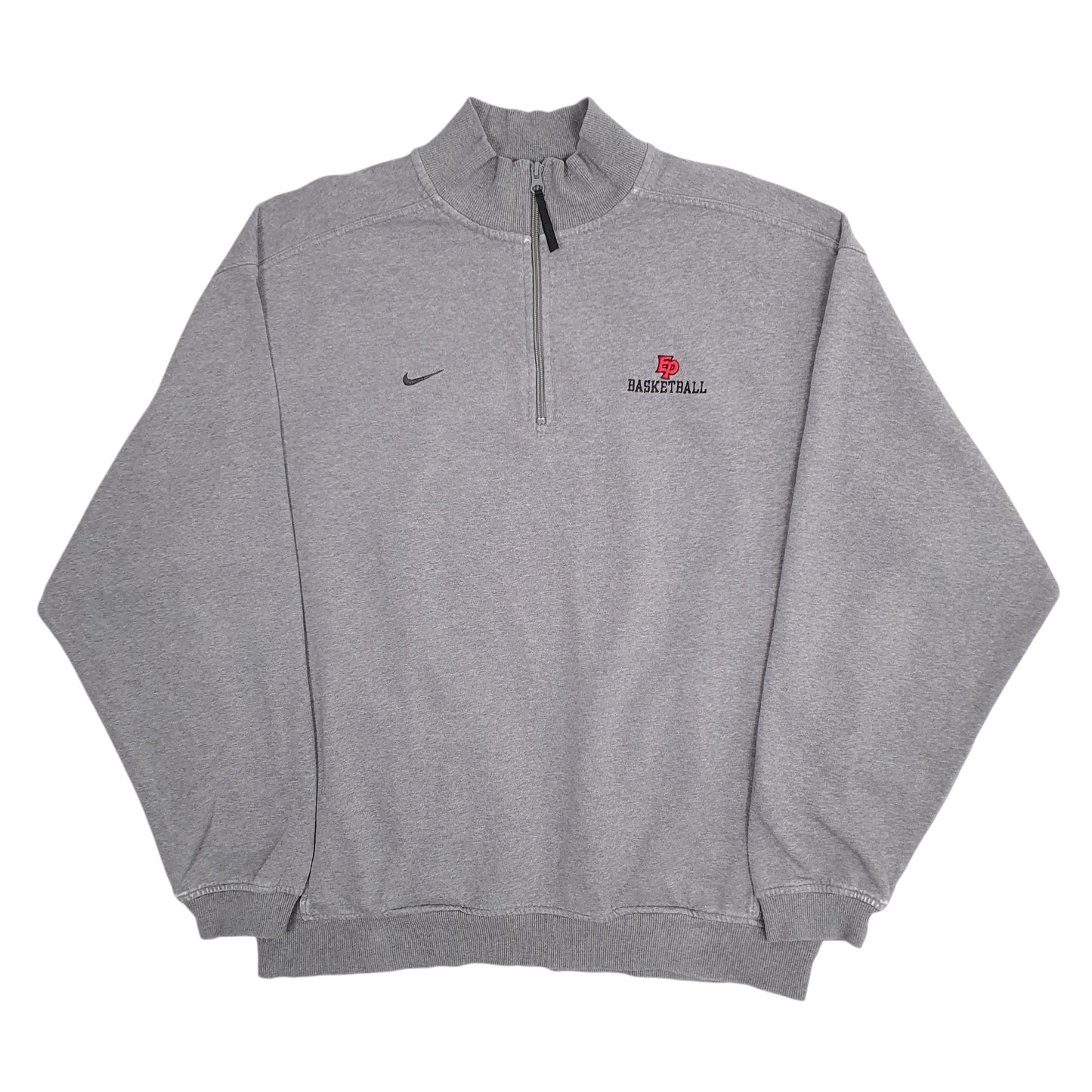 Mens Grey Nike Vintage 00s Basketball Quarter Zip Jumper