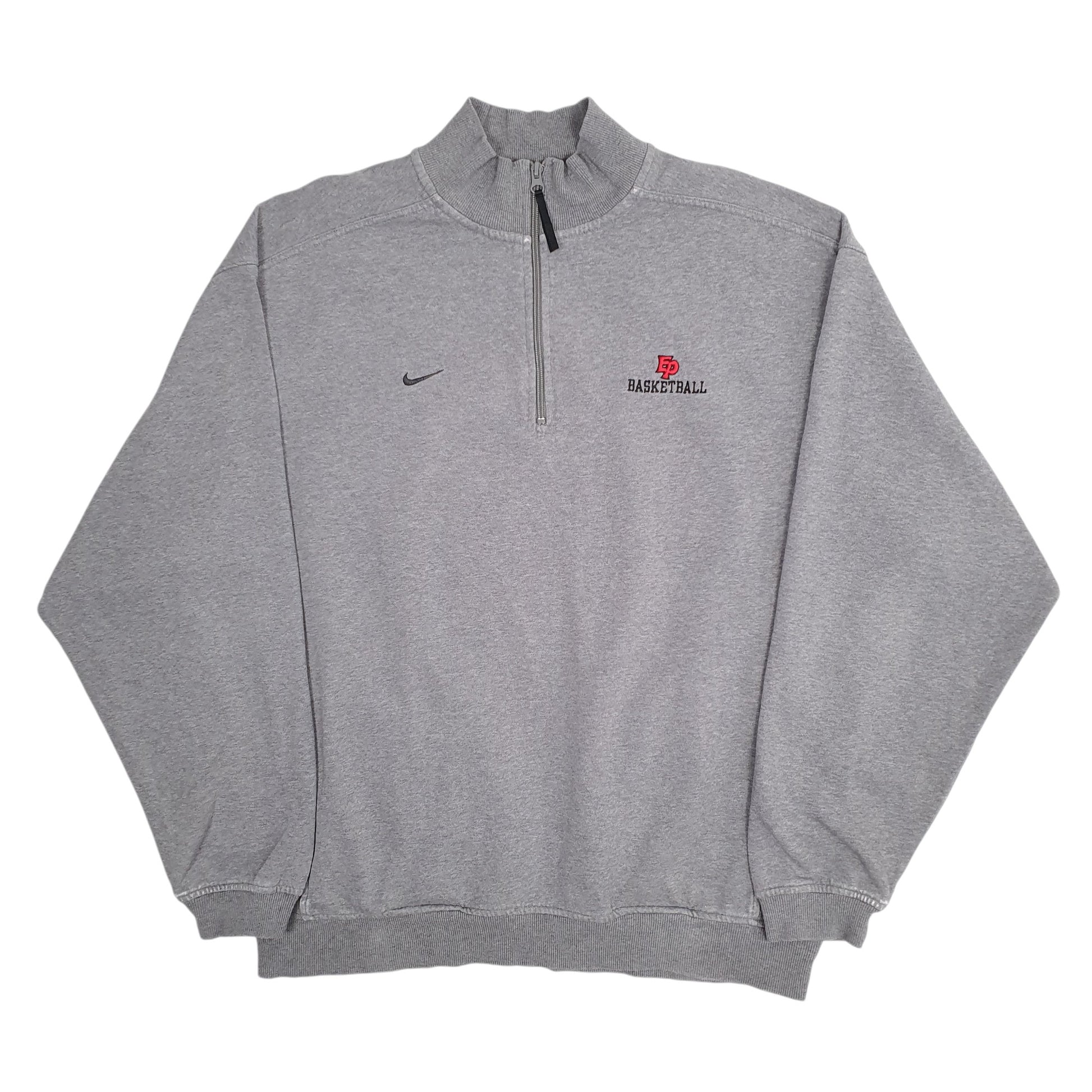 Mens Grey Nike Vintage 00s Basketball Quarter Zip Jumper