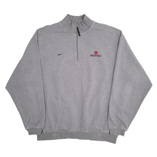 Mens Grey Nike Vintage 00s Basketball Quarter Zip Jumper