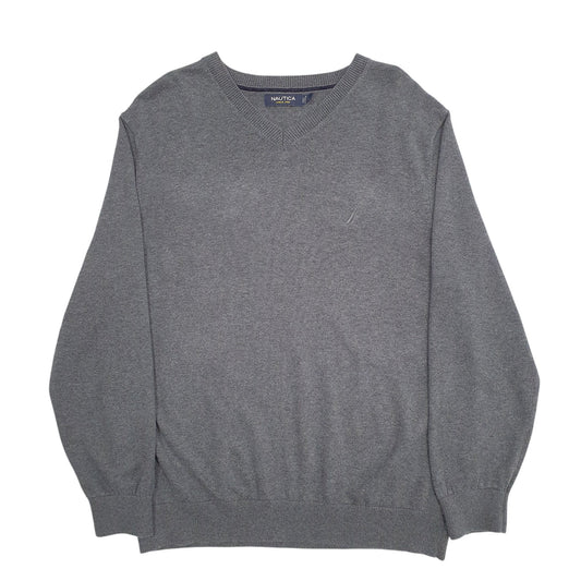 Mens Grey Nautica Knit Crewneck Jumper