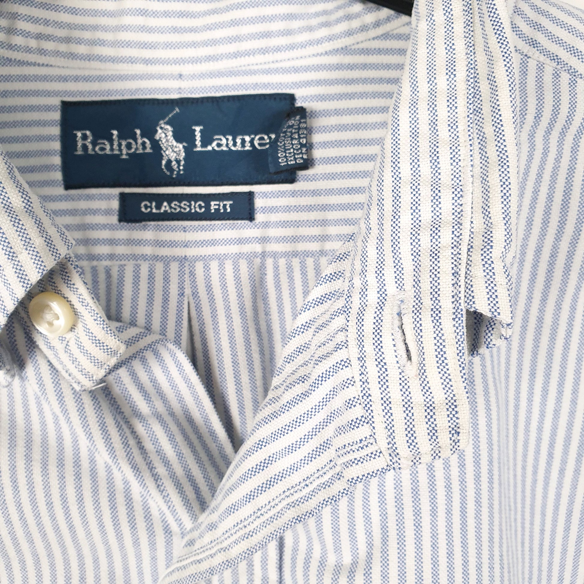 Mens Blue Ralph Lauren Oxford Long Sleeve Shirt