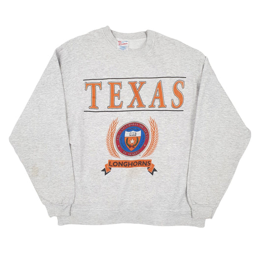 Mens Grey Hanes University of Texas Longhorns Made in USA Vintages 1990s Crewneck Jumper