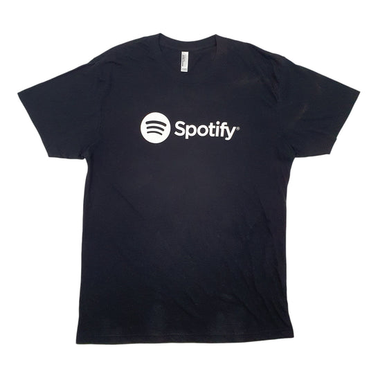 Mens Black American Apparel Spotify Short Sleeve T Shirt