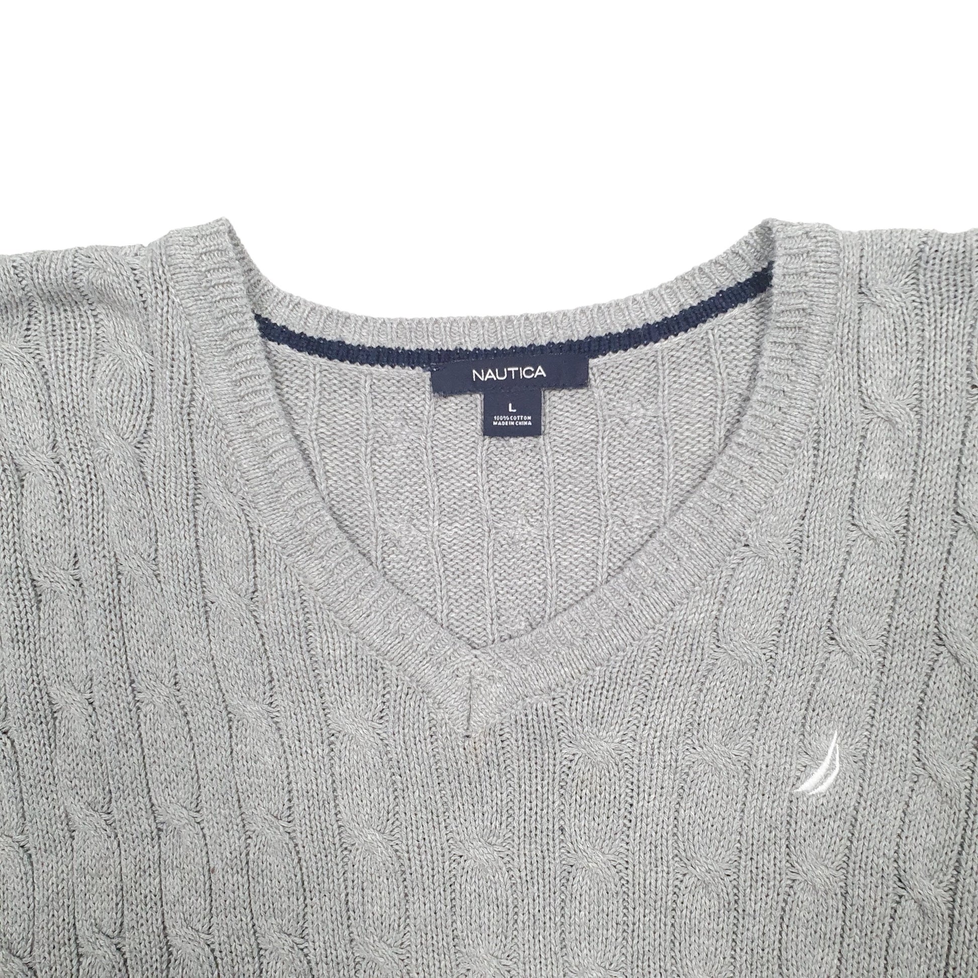 Womens Grey Nautica Knit Crewneck Jumper