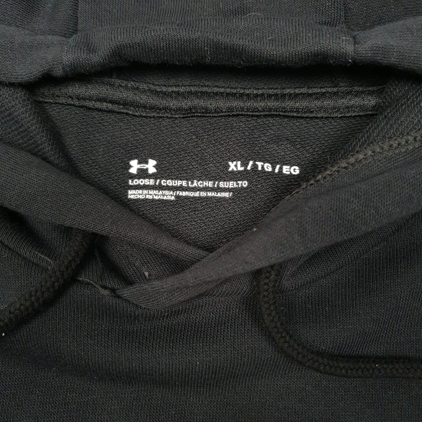 Mens Black Under Armour Active Spellout Gym Workout Running Hoodie Jumper
