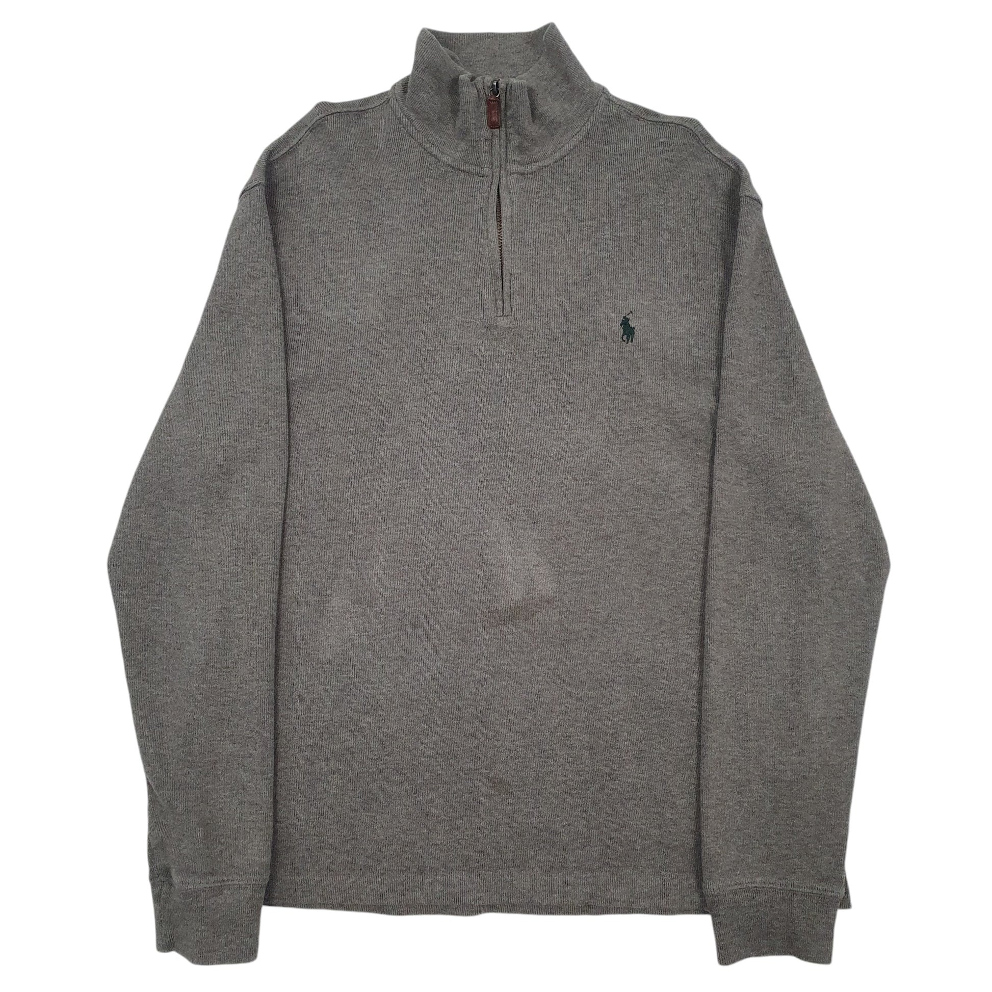 Mens Grey Ralph Lauren Polo Quarter Zip Jumper