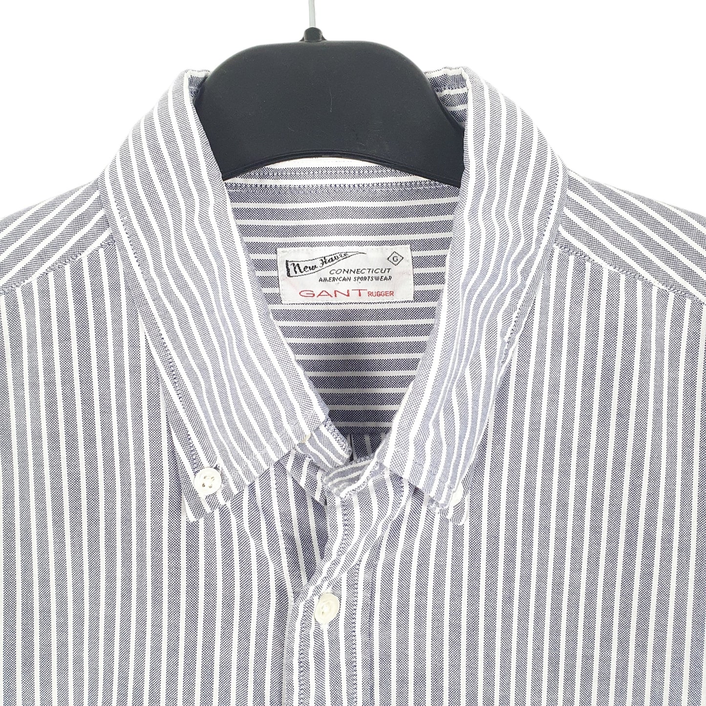 Mens Blue Gant New Haven Oxford Long Sleeve Shirt