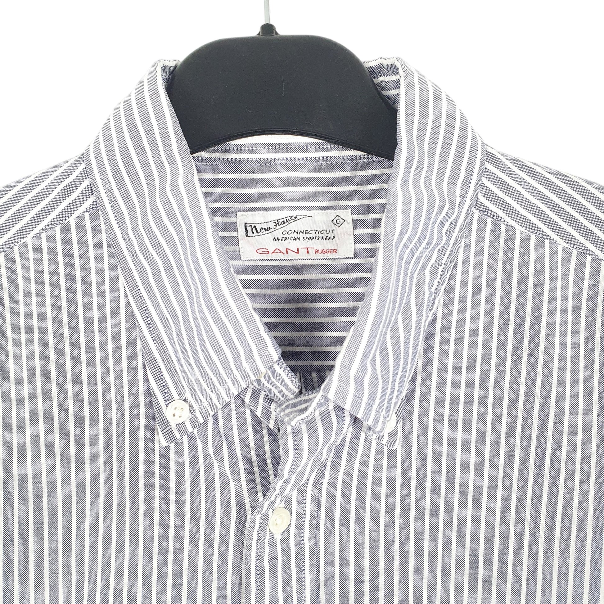 Mens Blue Gant New Haven Oxford Long Sleeve Shirt