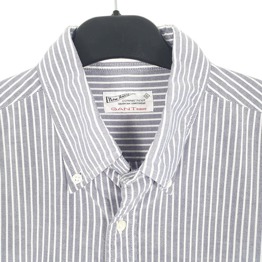 Mens Blue Gant New Haven Oxford Long Sleeve Shirt