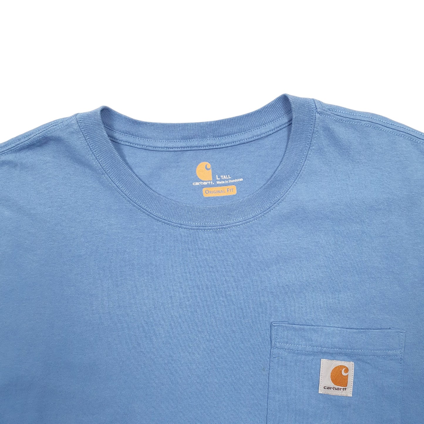 Mens Blue Carhartt Pocket Short Sleeve T Shirt