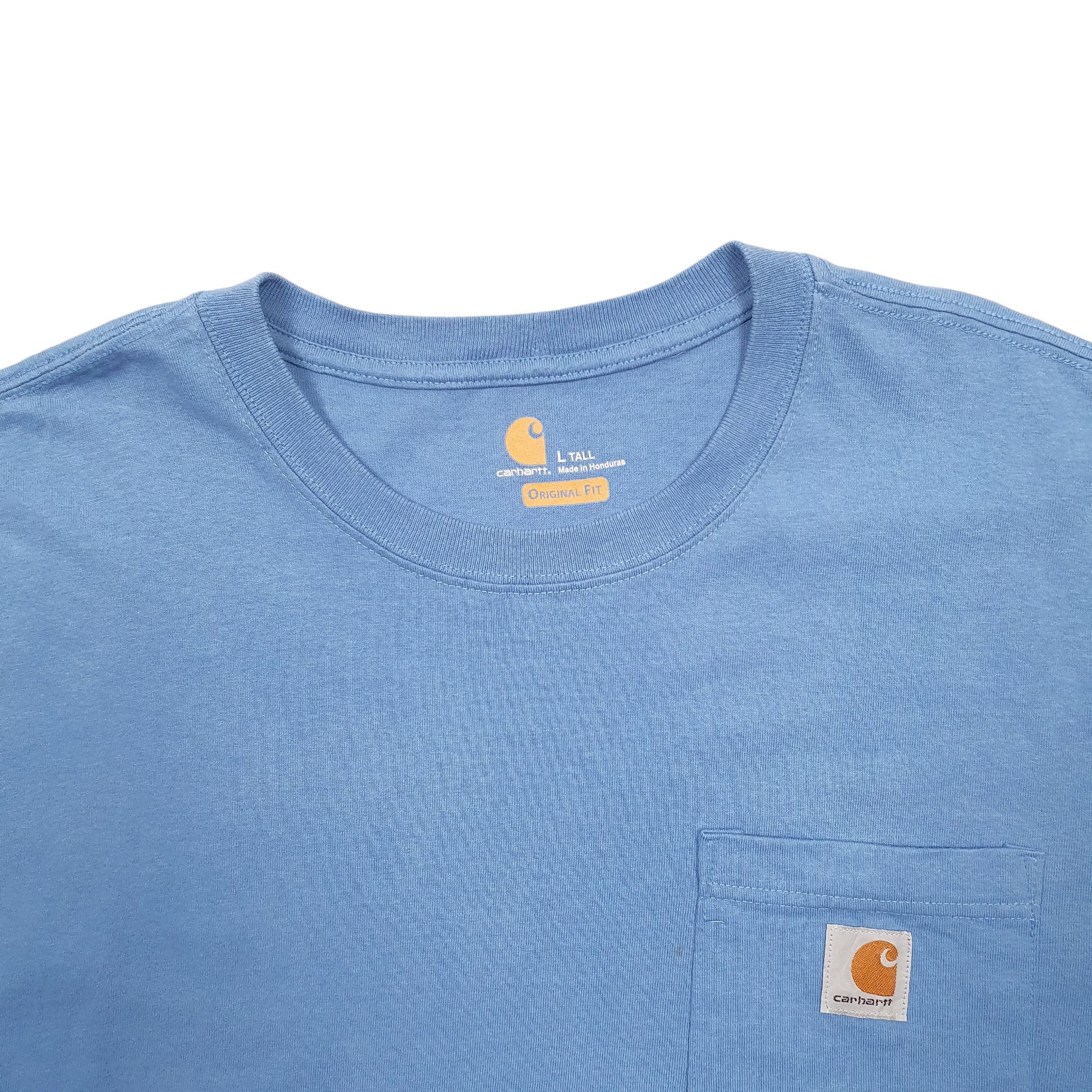 Mens Blue Carhartt Pocket Short Sleeve T Shirt