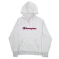 Mens Grey Champion Spellout Hoodie Jumper